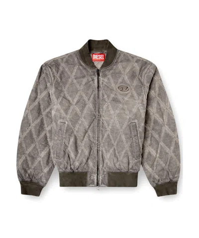 Diesel J-type-treat Diamond-quilted Cotton Blend Jacket In Multi
