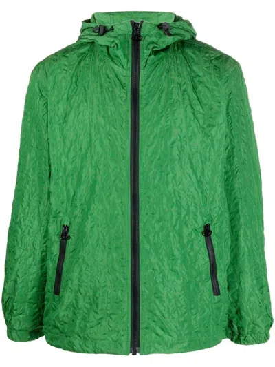 Diesel Textured Hooded Jacket In Green