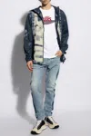 Diesel J-warrett-logo-logo Hooded Jacket In Navy Blue