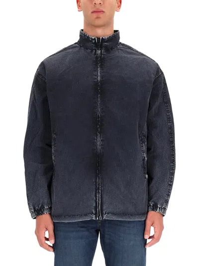 Diesel J Wilson High Collar Jacket Side Pockets In Blue