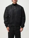 Diesel Classic Black Nylon Bomber Jacket With Zip And Side Pockets In Black