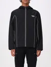 Diesel Contrast Piping Logo-patch Windbreaker In Black