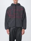 Diesel S-zat Teddy Fleece Hooded Sweatshirt In Gray