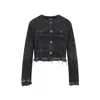 Diesel De-graffy Cropped Denim Jacket In Gray