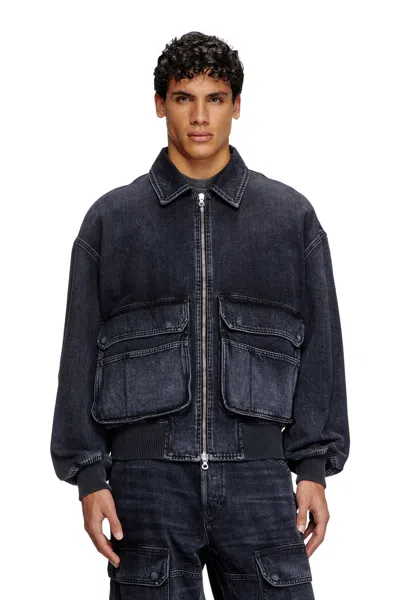 Diesel Jacket In Batavia-weave Denim In Black