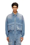 Diesel Jacket In Coloured Herringbone Denim In Blue