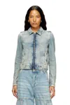 Diesel Jacket In Dirt-effect Fluid Tencel Denim In Blue