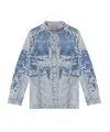Diesel Jacket In Distressed Jacquard Denim In Gray