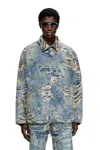 Diesel Jacket In Floating-thread Denim In Blue