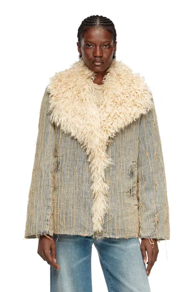 DIESEL JACKET IN FLOATING-THREAD JACQUARD DENIM