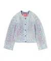 Diesel Jacket In Microstone Devoré Denim In Blue