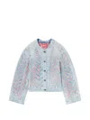 Diesel Jacket In Microstone Devoré Denim In Multi