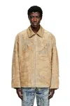 Diesel Jacket In Overdyed Floating-thread Denim In Brown