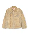 Diesel Jacket In Overdyed Floating-thread Denim In Nude