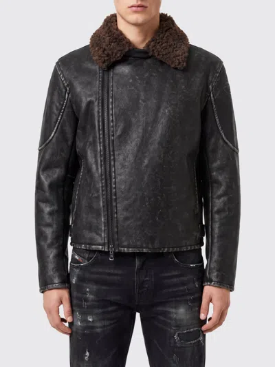 Diesel Asymmetric Biker Jacket In Black