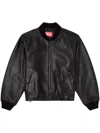 Diesel L-ilyan Leather Jacket In Black