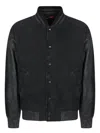 Diesel Black Leather Bomber Jacket In Black
