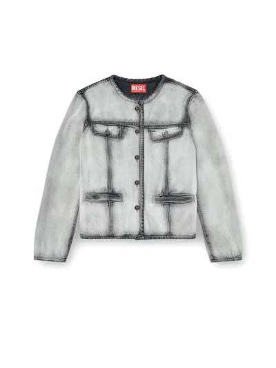 Diesel Jackets Black Denim In Blue