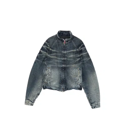 Diesel Faded-effect Raglan-sleeve Denim Jacket In Blue