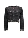 Diesel Jacket In Lasered Cotton-hemp Denim In Multi