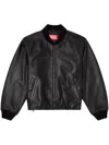 Diesel L-ilyan Leather Jacket In Black