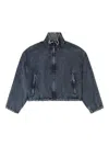 Diesel De-flower Jacket In Medium Blue With Faded Effect In Multi
