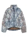 Diesel W-kons Down Jacket With Distressed Effect In Multi