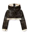 Diesel Jacquard Cropped Jacket In Black