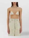 Diesel Triangle Top In Jacquard Denim With Floating Threads
