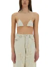Diesel Triangle Top In Jacquard Denim With Floating Threads