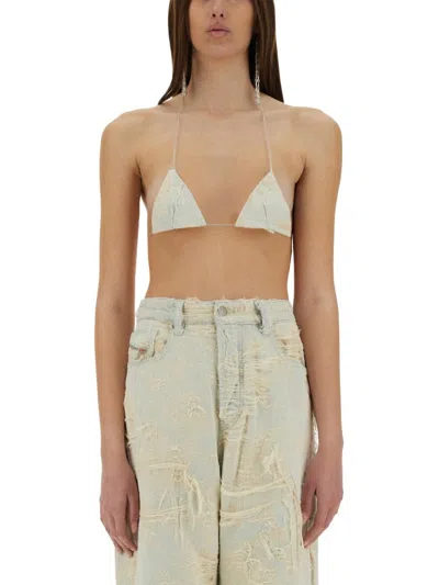 Diesel Jacquard Denim Top In White