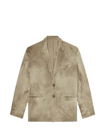Diesel J-andre Wrinkled-effect Blazer In Green