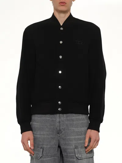 Diesel J-arry-wrd Bomber Jacket In Black