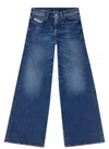 Diesel 'd-sire 1996' Blue Jeans With Wide Leg And Logo Patch On The Rear