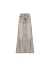 Diesel Wide-leg High-waist Denim Jeans With Five Pockets In Gray
