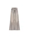 Diesel Wide-leg High-waist Denim Jeans With Five Pockets In Gray