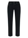 Diesel Straight Trousers With Belt Loops And Contrast Stitching In Black