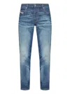 Diesel High Waist Slim Fit Straight Leg Trousers In Blue