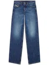 Diesel Straight Cotton Denim Trousers In Blue