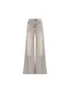 Diesel Wide-leg High-waist Denim Jeans With Five Pockets In Gray