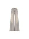 Diesel Wide-leg High-waist Denim Jeans With Five Pockets In Gray