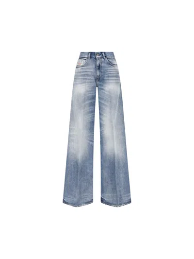 Diesel Light Blue Cotton Bootcut Jeans