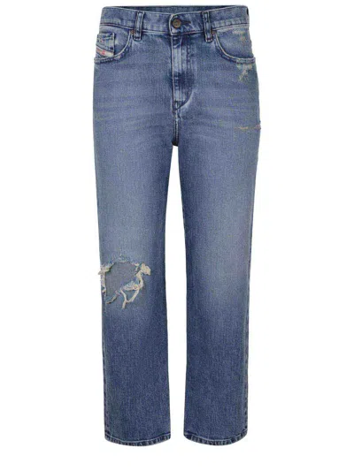 Diesel 1988 D-ark High Rise Straight Jeans In Blue