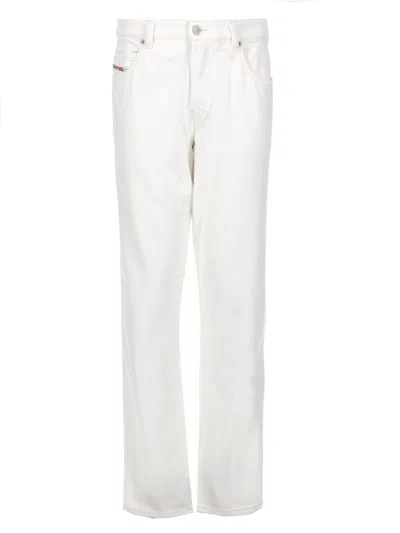 Diesel White Straight Mid Rise Jeans