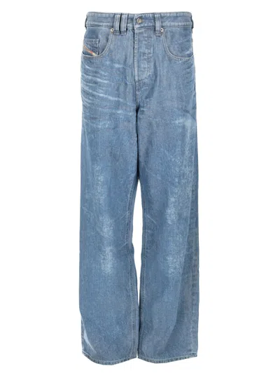 Diesel Denim Cotton Polyester Jeans In Blue