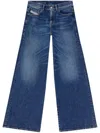 Diesel D-sire 1996 Blue Jeans With Wide Leg And Logo Patch On The Rear In Denim Woman In Black