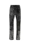 Diesel Wide Leg Velvet Trousers With Side Pockets In Black