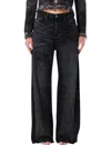 Diesel Jeans Dalla Gamba Ampia In Denim Nero  Donna In Black