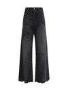 Diesel Black Cotton Relaxed Fit Jeans In Black