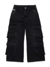 Diesel Black Straight Jeans In Black